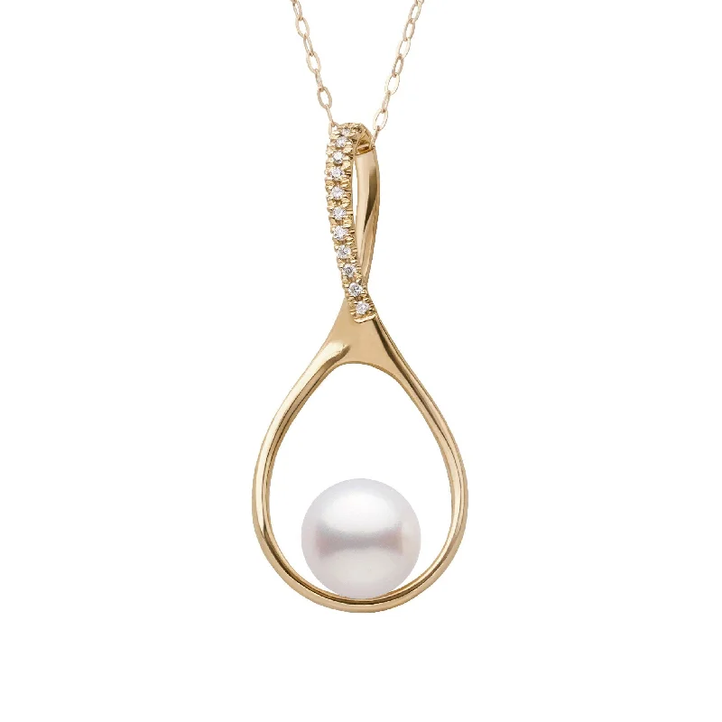 Shop Fine Jewelry With Amazing Deals Wishbone Collection 7.5-8.0 mm Freshadama Pearl and Diamond Pendant