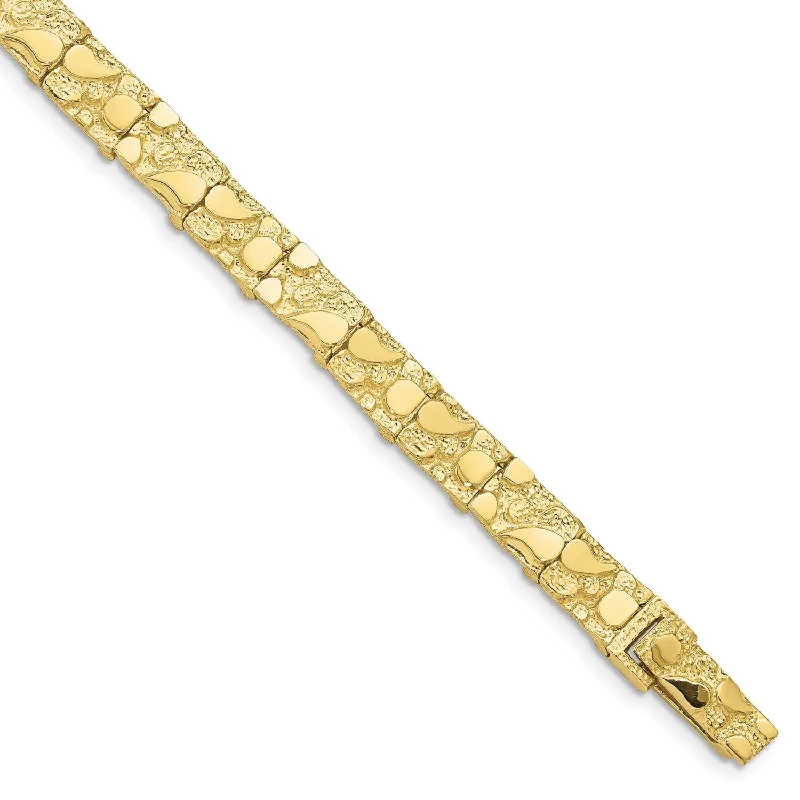 Trending Jewelry Styles Now At Limited-Time Discounts 10KT Yellow Gold 7-inch 7MM Nugget Bracelet