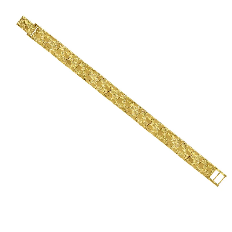 Elegant Jewelry, Exclusive Prices – Shop Now 10KT Yellow Gold 8-inch 12MM Nugget Bracelet