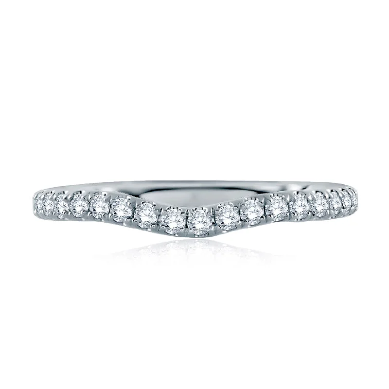 Dazzle In Elegance With Our Biggest Jewelry Sale A.Jaffe Contoured French Pavé Diamond Quilted Wedding Band MR1850Q/36