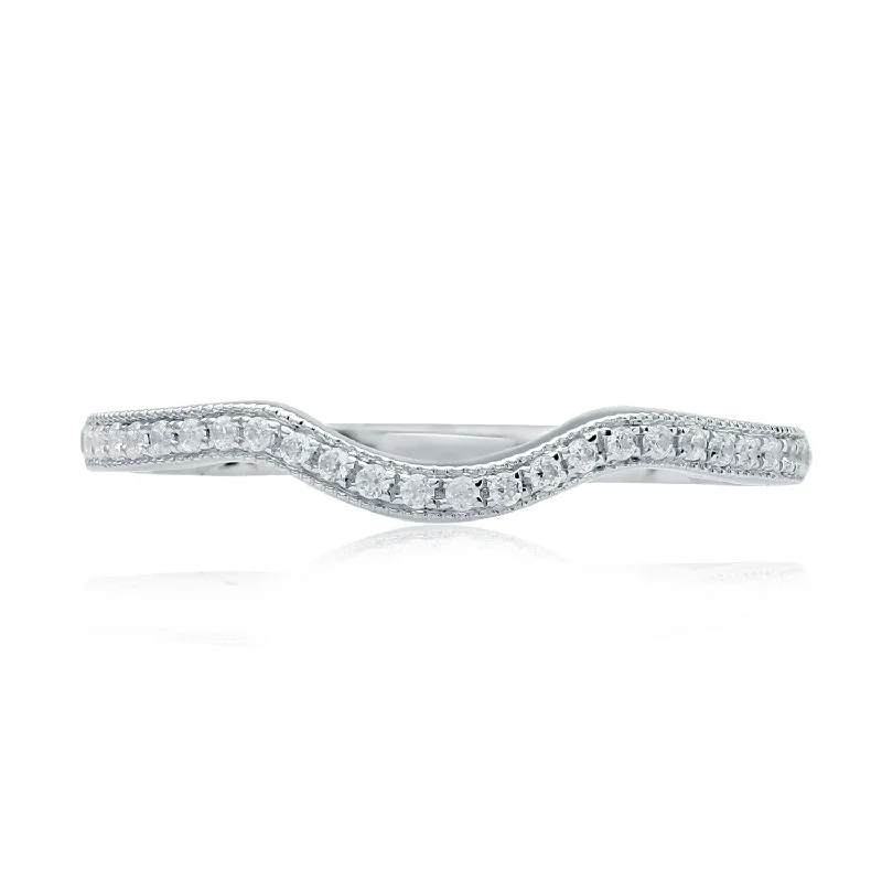 Your Dream Jewelry At Dream Prices – Shop Now A.Jaffe Contoured Milgrain Diamond Quilted Wedding Band MR2052Q/13