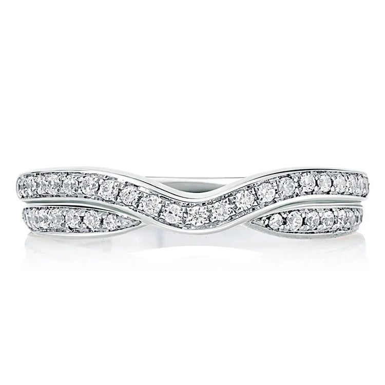 The Perfect Jewelry Piece At The Perfect Discount A. Jaffe Double Row Curved Diamond Wedding Band WR1000/22