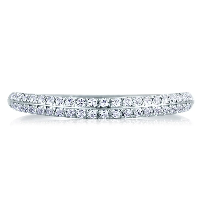 Luxury Jewelry Without The Luxury Price Tag A. Jaffe Knife Edge Contour Pave Diamond Wedding Band MRS334/26