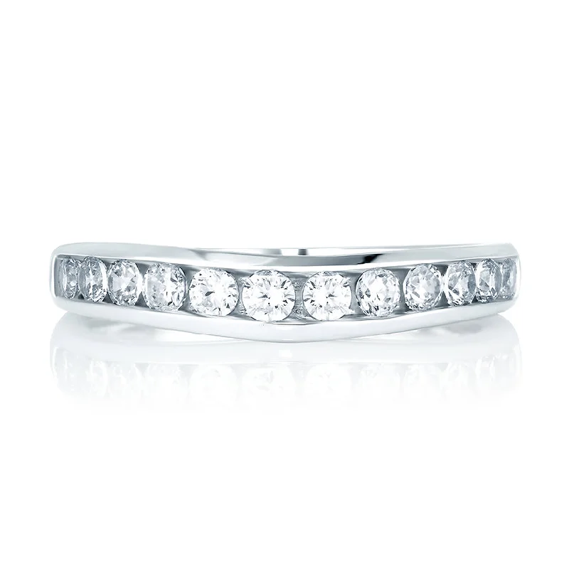 Exclusive Online Discounts On Stylish Jewelry A.Jaffe Signature Contoured Channel Set Diamond Wedding Band MRS032/48