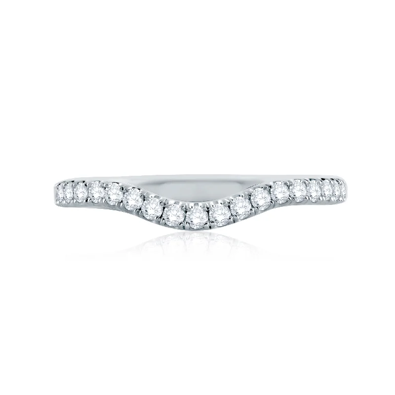 Seasonal Jewelry Sale – Upgrade Your Style Today A.Jaffe Signature Contoured French Pave Diamond Wedding Band MRS574/28