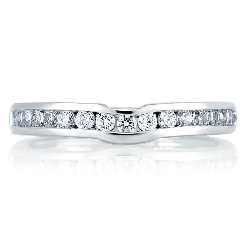 Your Perfect Accessory Now At The Best Price A. Jaffe Sparkling Contour Channel Set Diamond Wedding Band MRS228/43