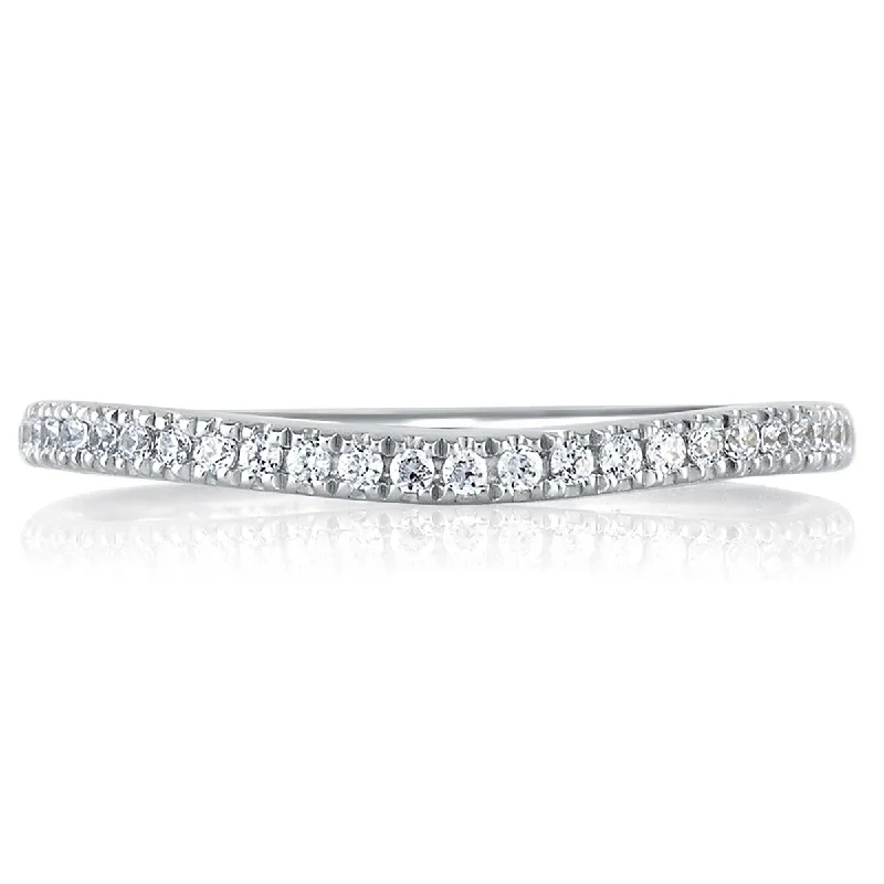 Dainty And Elegant Jewelry Now At Reduced Prices A. Jaffe Sparkling Pave Set Contour Signature Band MRS333/18