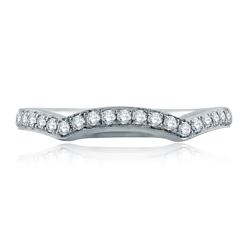 Elegant Necklaces And Bracelets At Limited-Time Offers A. Jaffe Uniquely Contoured Signature Shank Diamond Wedding Band MRS463/25