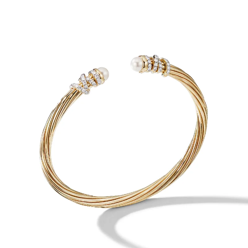 Flash Sale On Exquisite Jewelry – Don't Miss Out Helena Bracelet in 18K Yellow Gold with Pearls and Diamonds\, 4mm