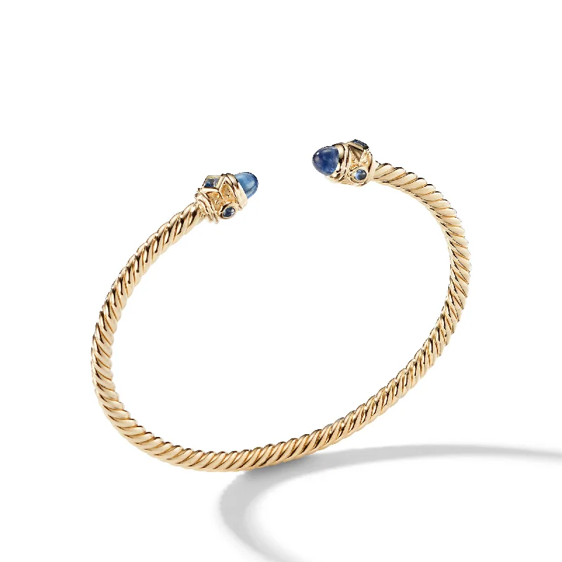 Best Jewelry Deals – Shop Premium Pieces At Great Prices Renaissance® Cablespira Bracelet in 18K Yellow Gold with Blue Sapphires\, 3.5mm