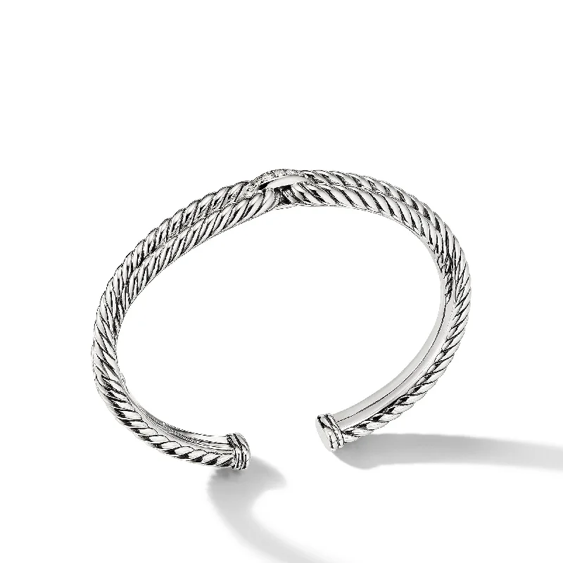 Exclusive Online Jewelry Sale – Don't Wait Cable Loop Bracelet in Sterling Silver with Diamonds\, 9mm