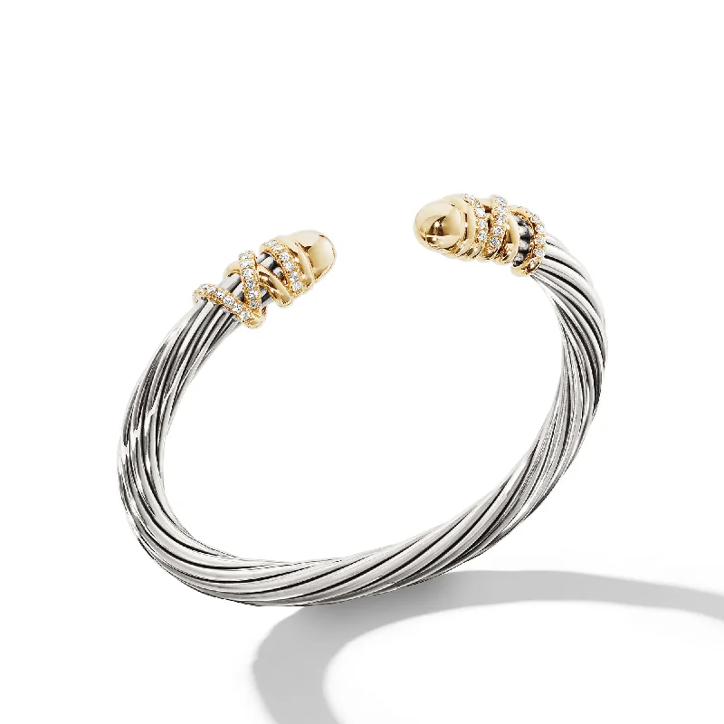 Jewelry Deals That Sparkle – Shop Today Helena Bracelet in Sterling Silver with 18K Yellow Gold\, Gold Domes and Diamonds\, 6mm