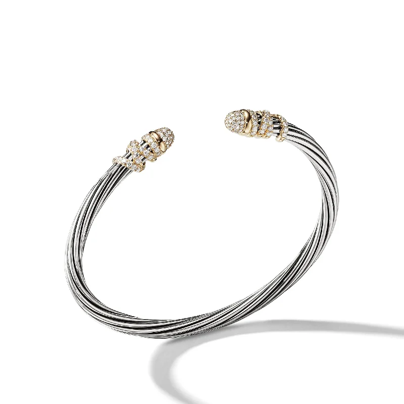 Stunning Jewelry At Even More Stunning Prices Helena Bracelet in Sterling Silver with 18K Yellow Gold and Diamonds\, 4mm