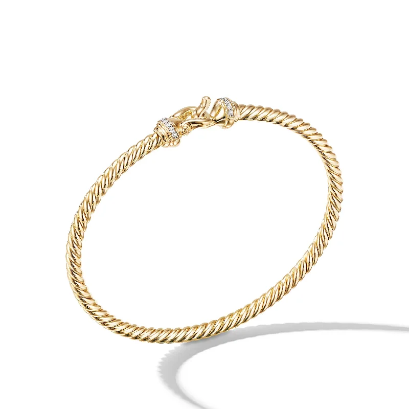 Big Savings On Your Favorite Jewelry Pieces Buckle Cablespira® Bracelet in 18K Yellow Gold with Diamonds\, 3.5mm