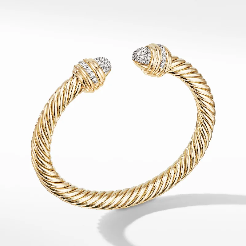 Jewelry Clearance Event – Last Chance For Stunning Deals Classic Cablespira® Bracelet in 18K Yellow Gold with Diamonds\, 7mm