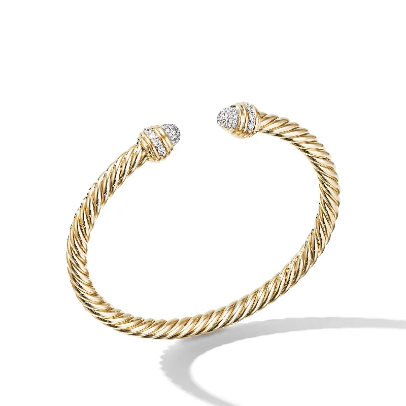 Shop Trending Jewelry With Exclusive Savings Classic Cablespira® Bracelet in 18K Yellow Gold with Diamonds\, 5mm