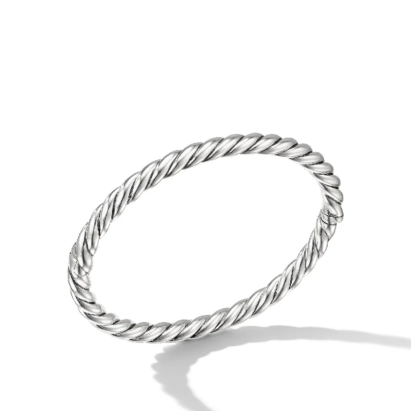 Shop Stylish Jewelry Now And Save Big Sculpted Cable Bangle Bracelet in Sterling Silver\, 5mm