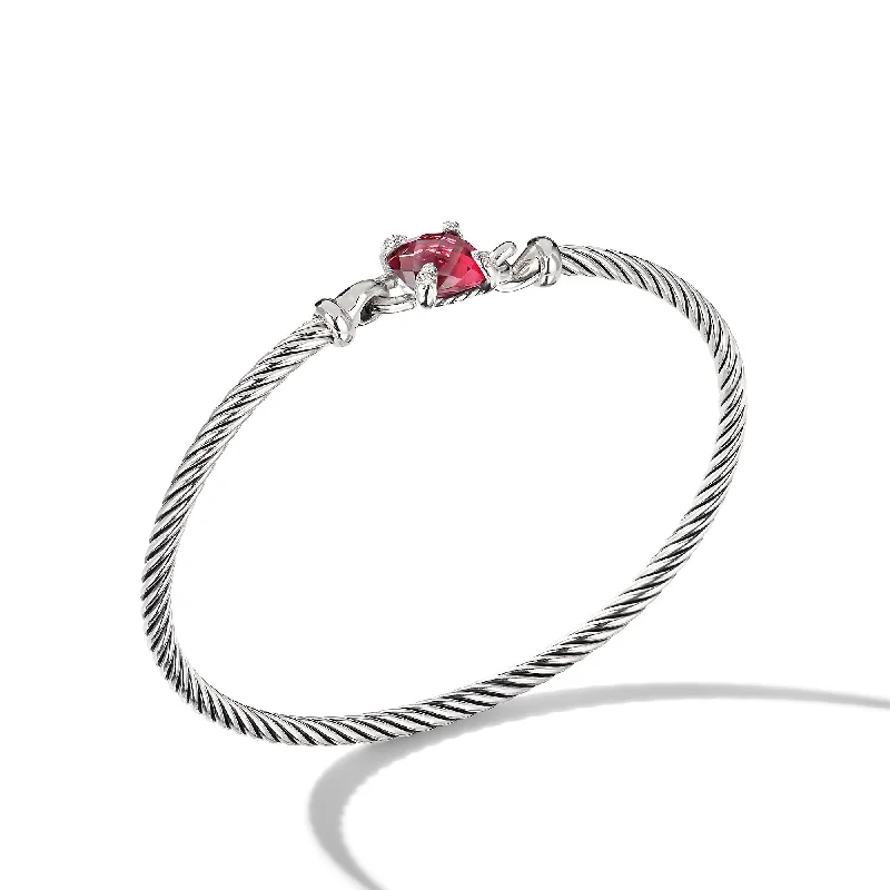 Shop Signature Jewelry Styles At Exclusive Prices Chatelaine® Bracelet in Sterling Silver with Rhodolite Garnet and Diamonds\, 3mm