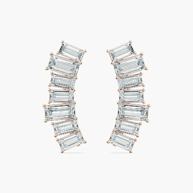 Huge Markdowns On Premium Jewelry Styles Baguette Lab-Grown Diamond Climber Earrings