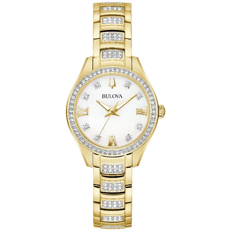 Customized Silver Jewelry For Unique Style Bulova Crystal Collection 98L306