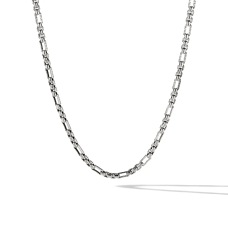 Exclusive Jewelry Sale – Shine For Less Open Station Box Chain Necklace in Sterling Silver\, 3mm