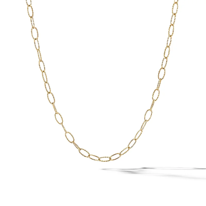 Handcrafted Beauty At Affordable Prices Elongated Oval Link Necklace in 18K Yellow Gold\, 6mm