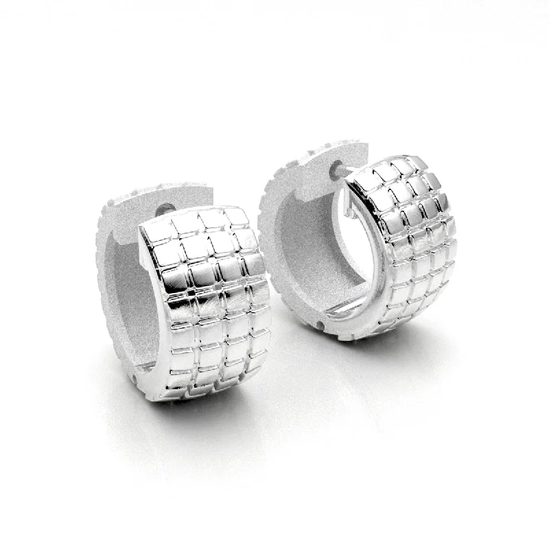 Exclusive Jewelry Sale – Grab Timeless Pieces Now Cubes Pattern Snap Hoop Earring