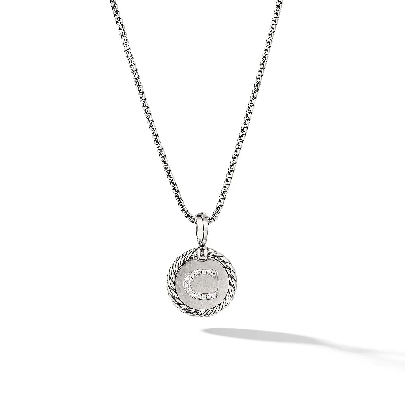 Best-Selling Jewelry Now Available At Special Deals Initial Charm in Sterling Silver with Diamond C