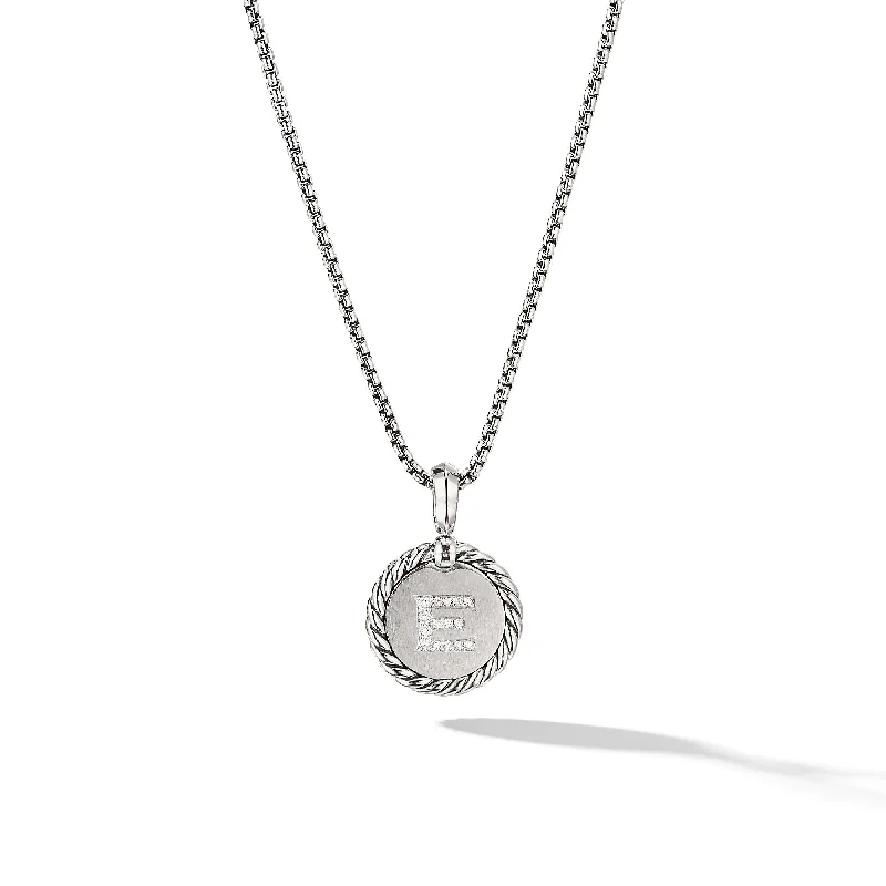 Unique Jewelry Designs Now At Discounted Rates Initial Charm in Sterling Silver with Diamond E