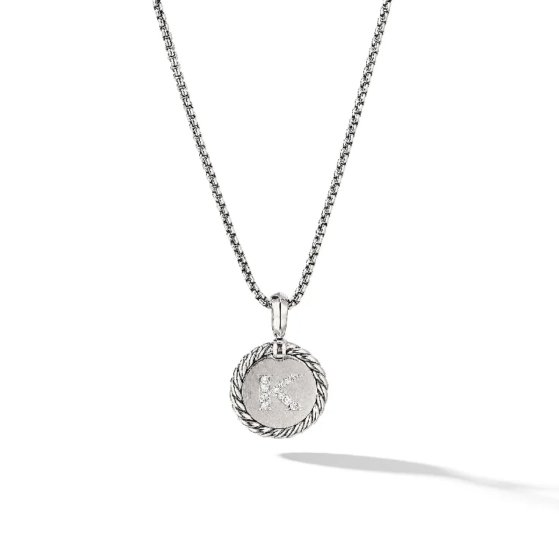 Luxury Jewelry Sale – Sparkle For Less Initial Charm in Sterling Silver with Diamond K