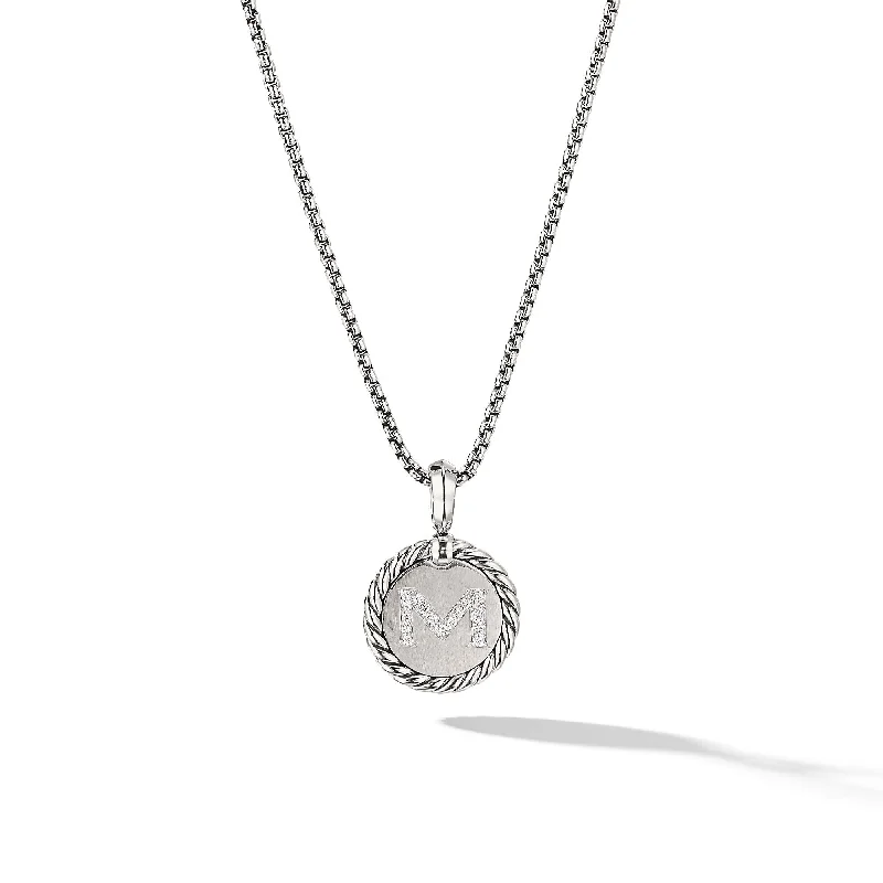 Limited-Time Offer On Premium Jewelry Collections Initial Charm in Sterling Silver with Diamond M