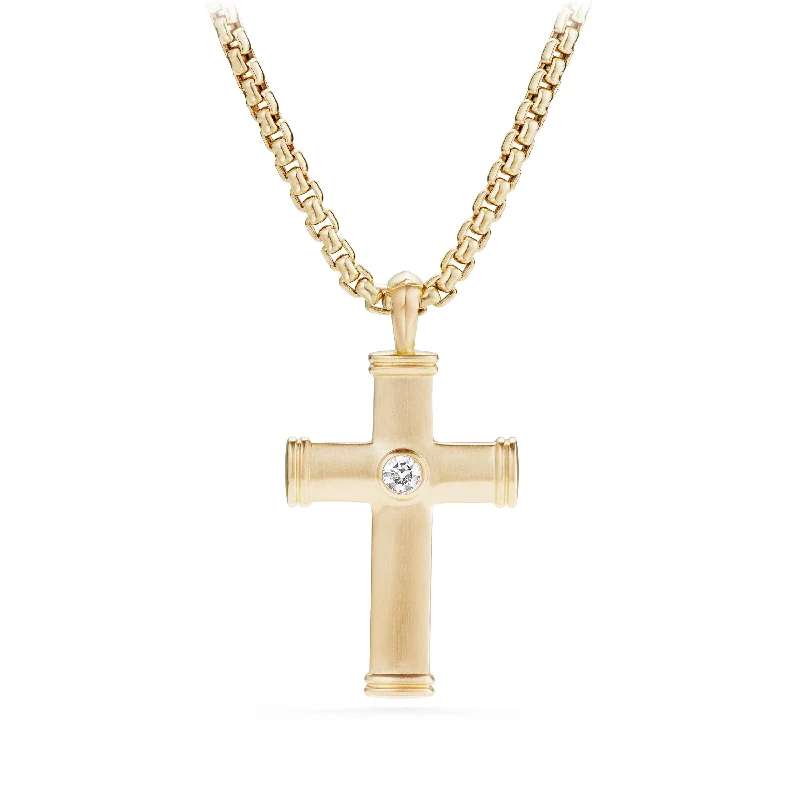 Limited-Stock Jewelry Clearance – Grab Your Favorites Now Streamline® Cross Tag with Diamonds in 18K Gold\, 28.5mm