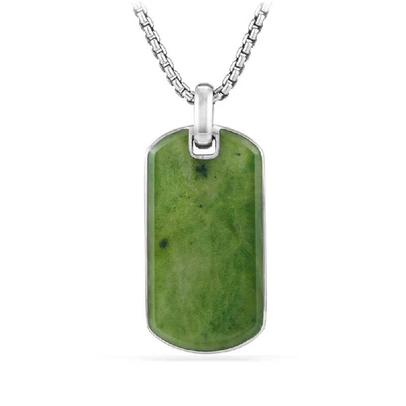 Best Jewelry Sale – Shop Exclusive Designs Now Chevron Tag in Sterling Silver with Nephrite Jade\, 42mm