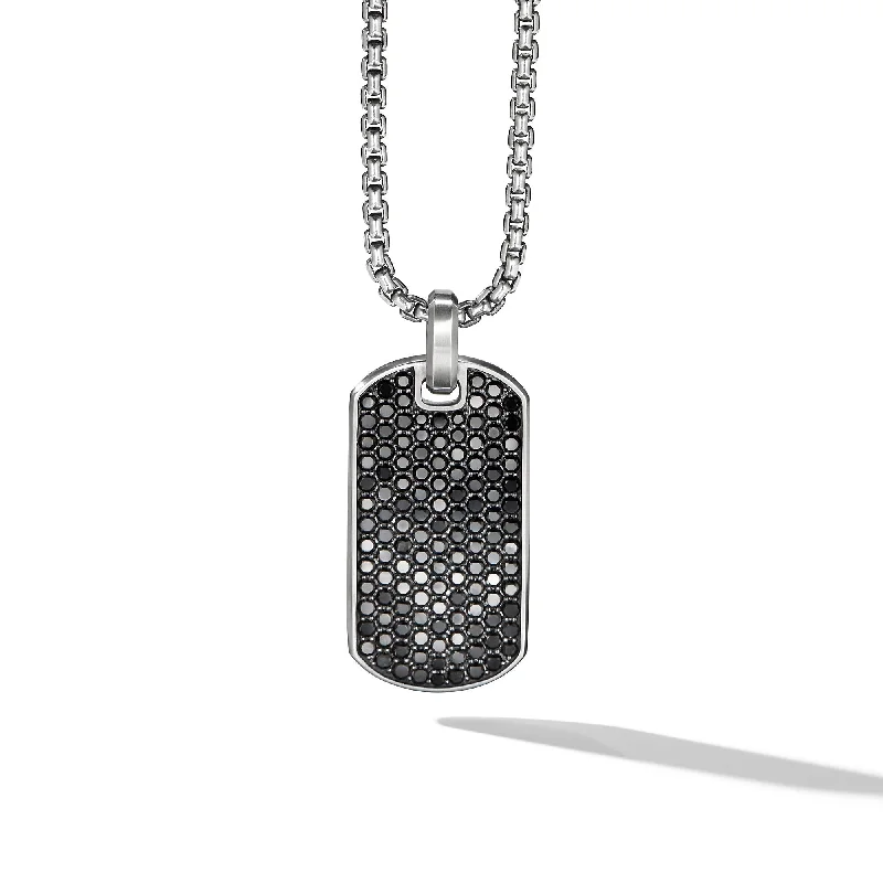 Seasonal Jewelry Clearance – Best Styles At The Lowest Prices Chevron Tag in Sterling Silver with Black Diamonds\, 35mm