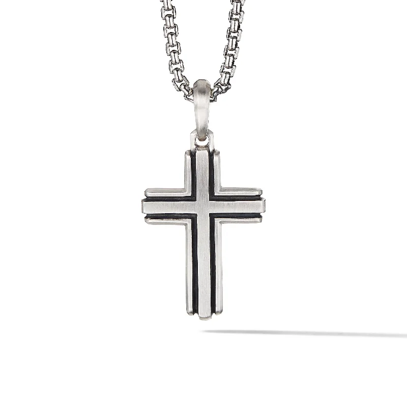 Discounted Jewelry For A Glamorous Look Deco Cross Pendant in Sterling Silver\, 34mm