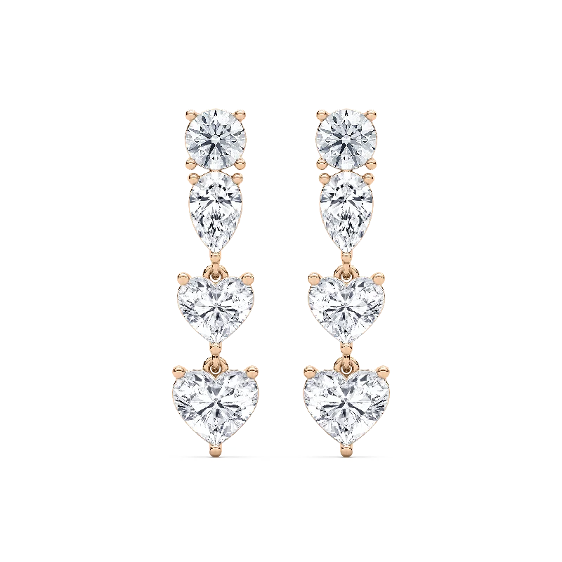 Elevate Your Jewelry Collection With Limited-Time Savings Duo Heart Fancy Drop Earrings