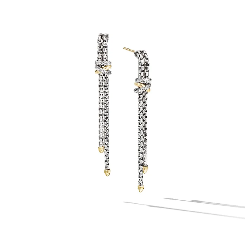 Luxury Jewelry Sale – Elegant Styles At Unbeatable Prices Helena Chain Drop Earrings in Sterling Silver with 18K Yellow Gold and Diamonds\, 50.8mm