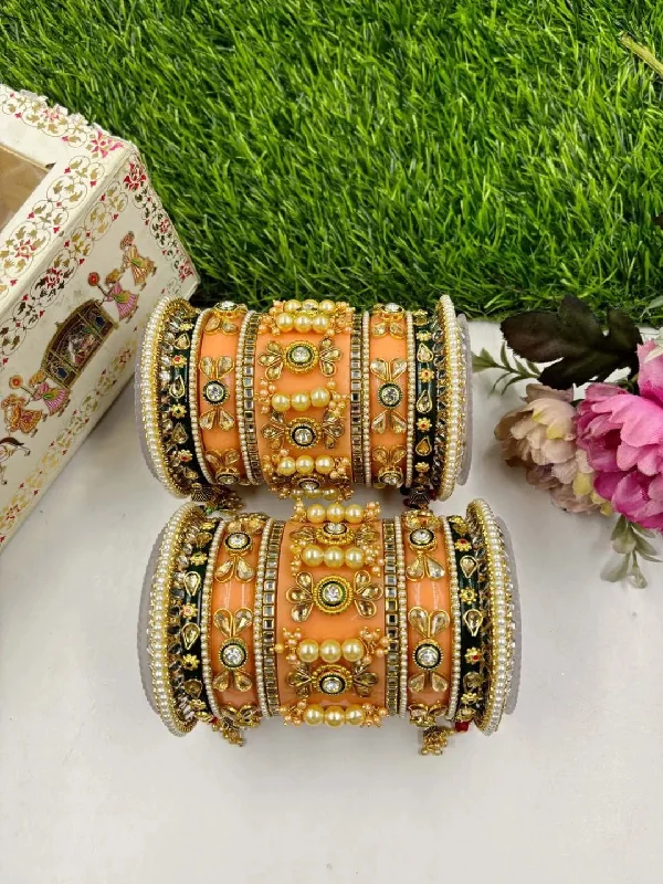 Limited-Stock Jewelry Clearance – Grab Your Favorites Now Haldi Colour Rajwadi Chooda Set