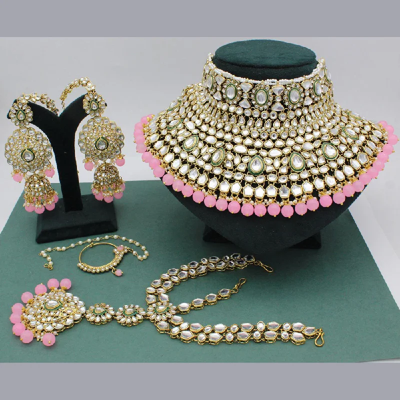 JCM Gold Plated Kundan Semi Bridal Set