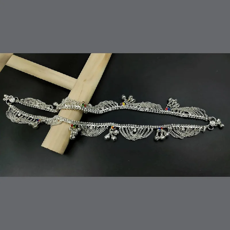 Kavita Art Silver Plated Meenakari Payal / Anklet