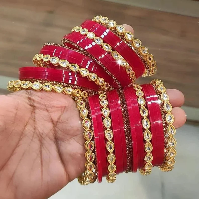 Manisha Jewellery Crystal Stone Acrylic Bangles Set