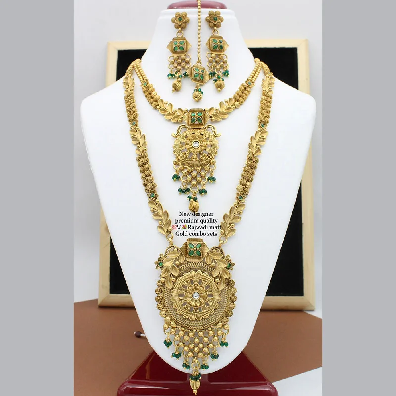 Limited-Time Offer On Premium Jewelry Collections Manisha Jewellery Gold Plated Pota Stone Bridal Set