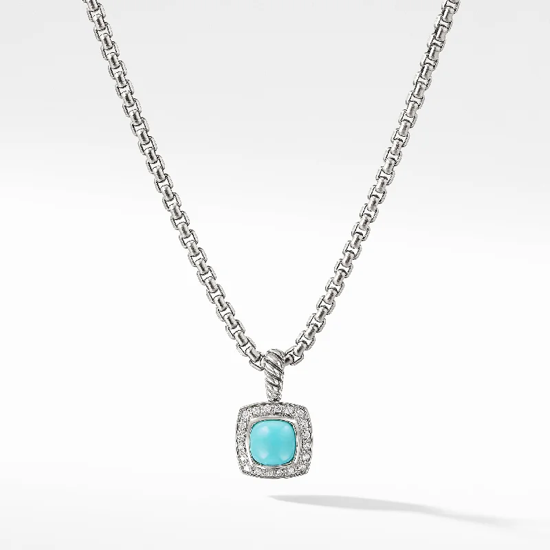 Luxury Jewelry Now At Special Promotional Rates Petite Albion® Pendant Necklace with Turquoise and Diamonds