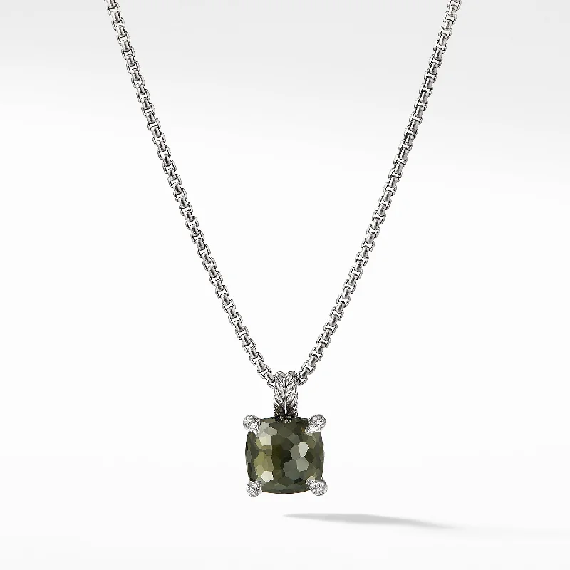 High-End Sparkle, Low-End Prices – Jewelry Sale Live Pendant Necklace with Green Orchid and Diamonds