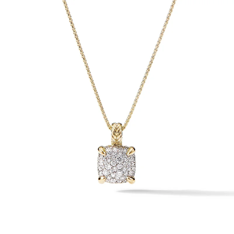 Don't Miss Out On Jaw-Dropping Jewelry Discounts Chatelaine® Pendant Necklace in 18K Yellow Gold with Pavé Diamonds\, 11mm