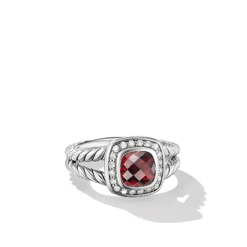 Best Jewelry Deals – Shop Premium Pieces At Great Prices Petite Albion® Ring in Sterling Silver with Garnet and Diamonds\, 7mm