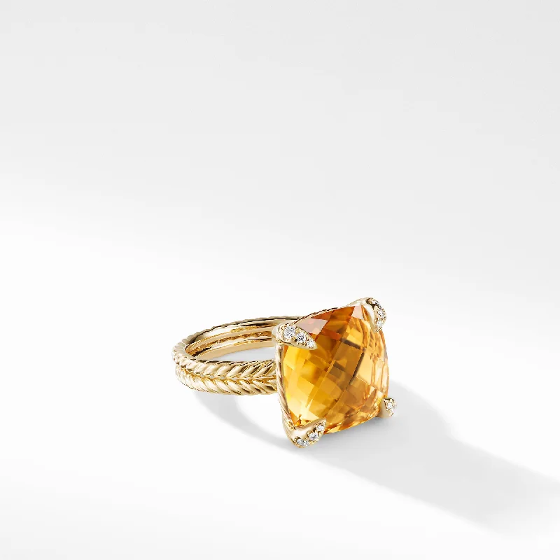 Premium Diamond Jewelry At Once-In-A-Lifetime Discounts Chatelaine® Ring in 18K Yellow Gold with Citrine and Diamonds\, 14mm