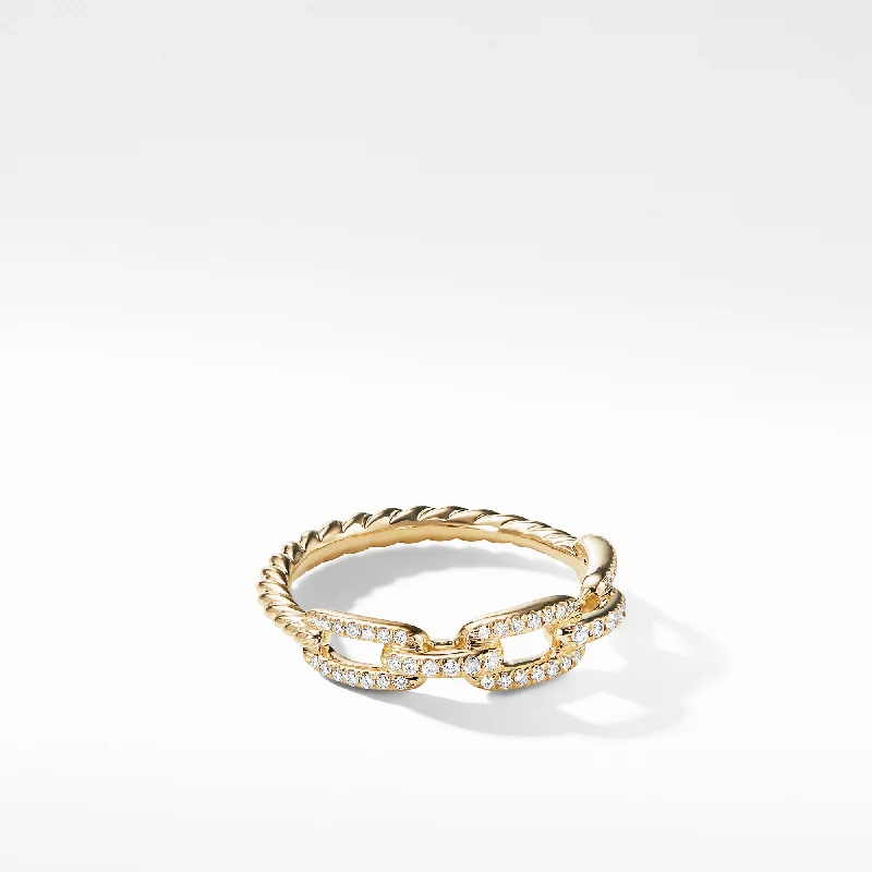 Trendy And Classic Jewelry Now At Reduced Prices Stax Chain Link Ring in 18K Yellow Gold with Diamonds\, 4.5mm