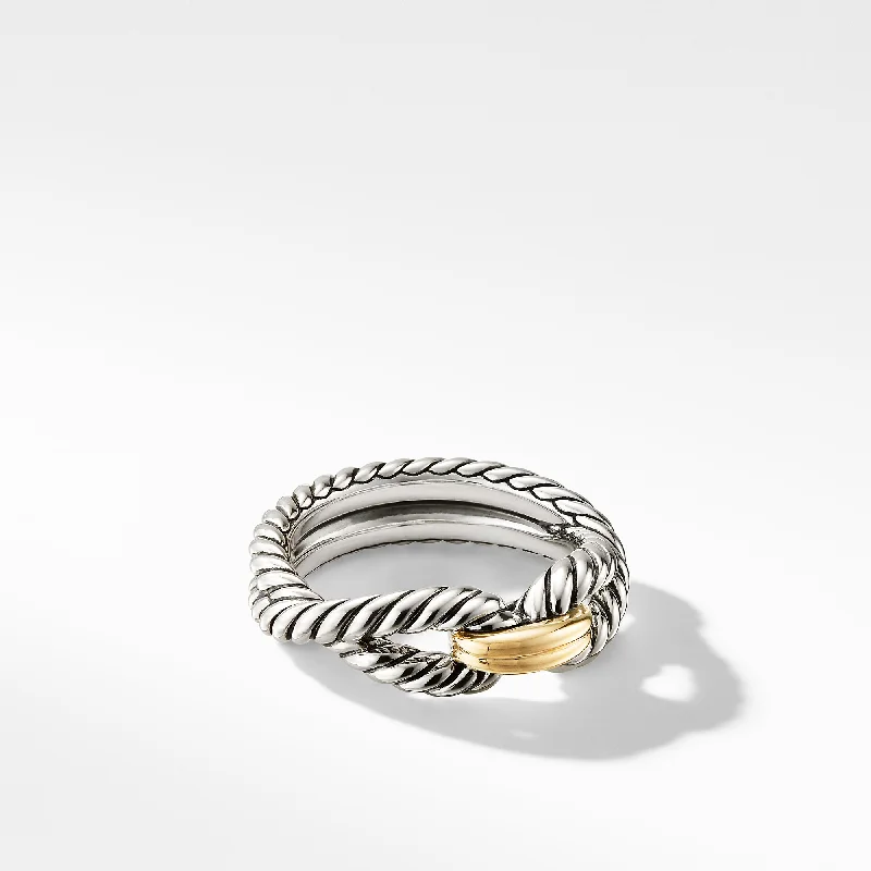 The Perfect Jewelry Piece At The Perfect Discount Cable Loop Band Ring in Sterling Silver with 18K Yellow Gold\, 7mm