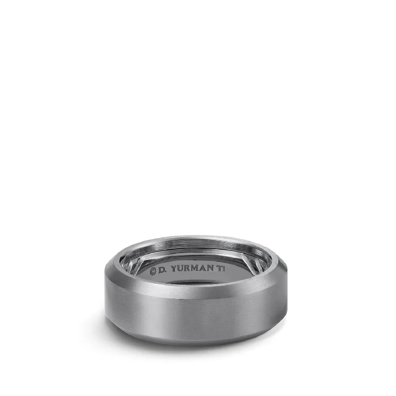 Exclusive Jewelry Markdowns – Limited-Time Offer Streamline® Beveled Band Ring in Grey Titanium\, 8.5mm